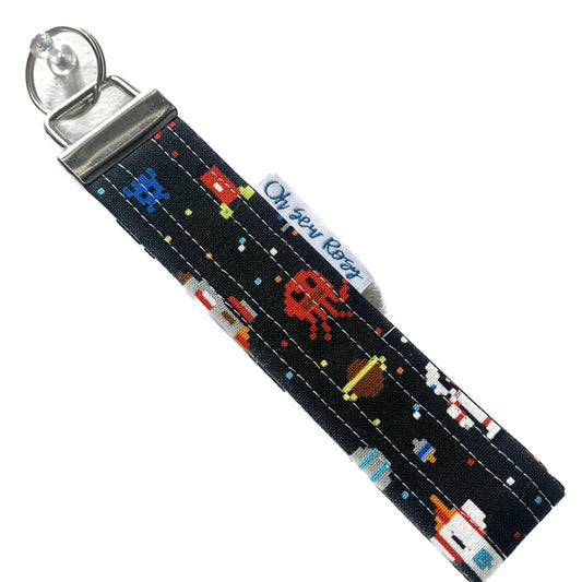 OH SEW ROSY: KEY FOB- WRIST STRAP - Space Invaders