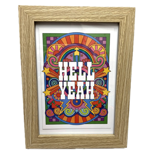 AHD PAPER CO - "HELL YEAH" by Pilgrim Hodgson - Framed Image