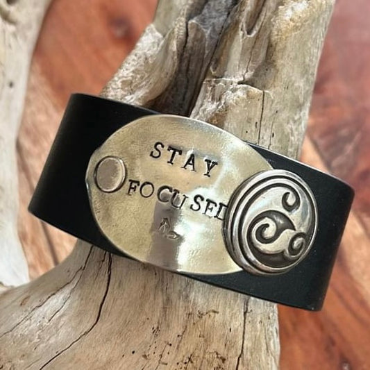 MOLLY MADE- "Stay Focused" Upcycled Spoon & Recycled Leather Cuff