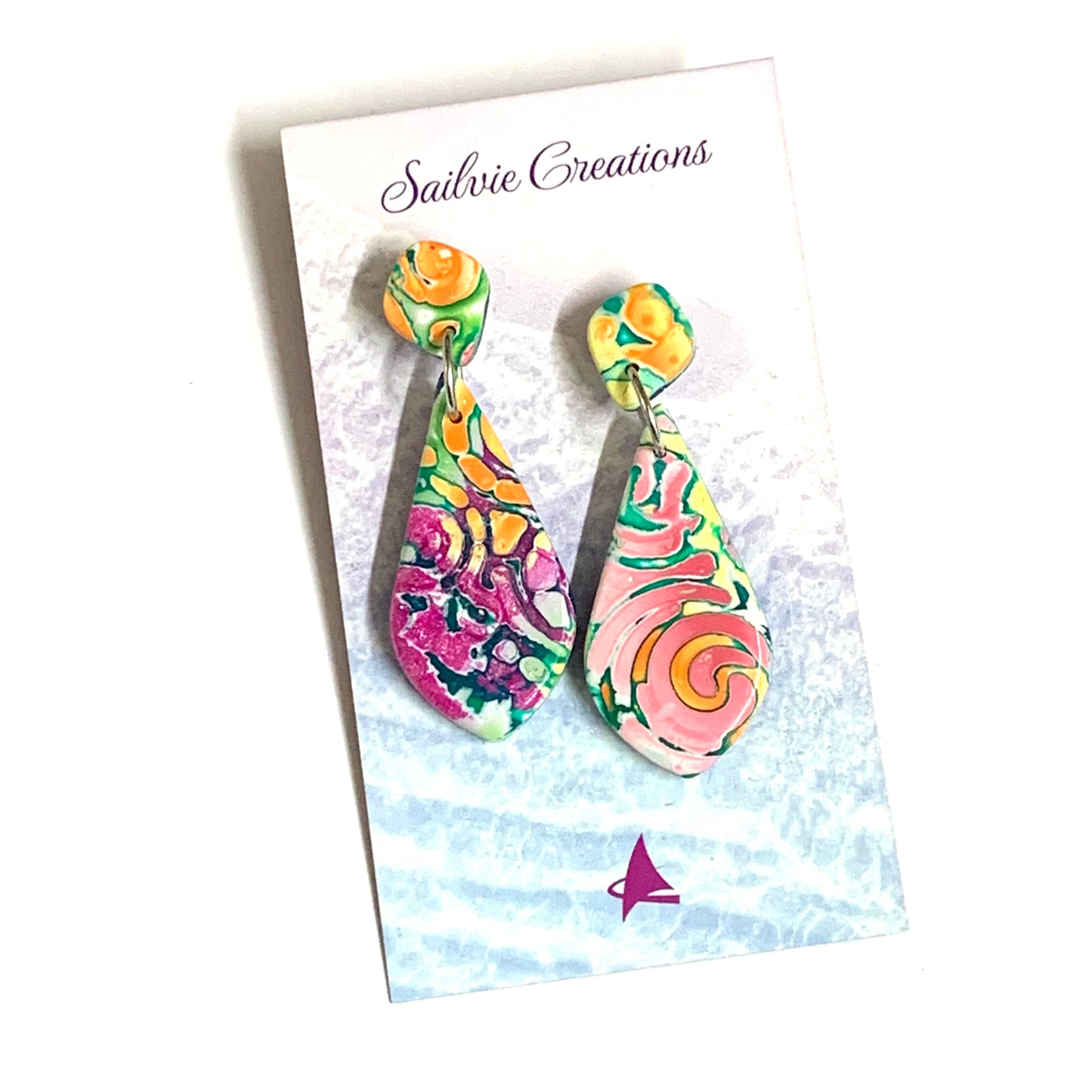 Sailvie Creations - Water Drop Stud Top Dangle Earrings
