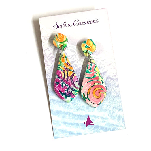 Sailvie Creations - Water Drop Stud Top Dangle Earrings