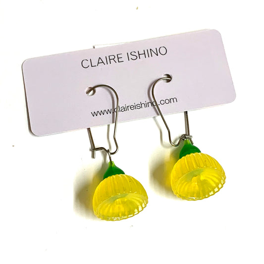 CLAIRE ISHINO- Gum Blossum Earrings - Sunshine Yellow