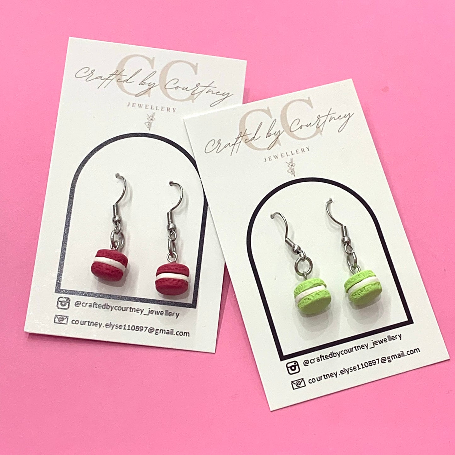 CRAFTED BY COURTNEY- Macaron Hook Earrings- Green