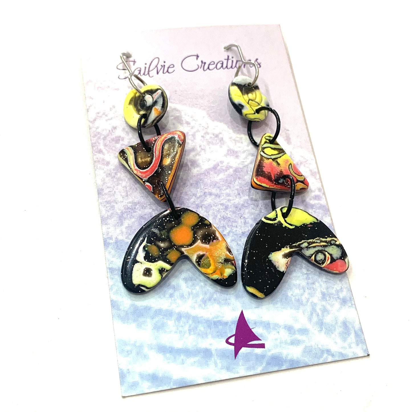 Sailvie Creations - Lava Triple Hook Dangle Earrings