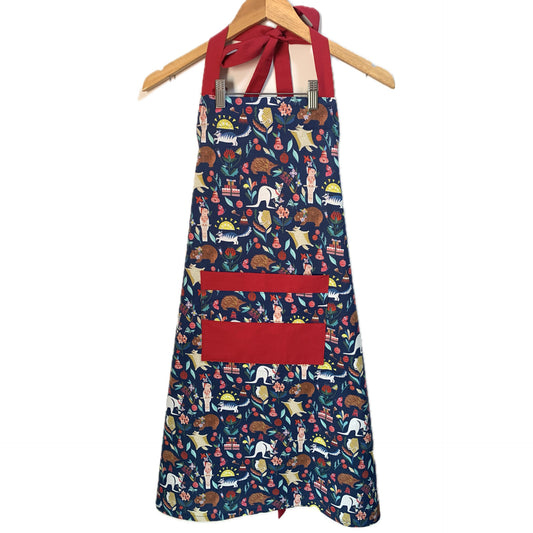 MUMMA WHOOPEE - "Blue Australiana" Christmas Apron