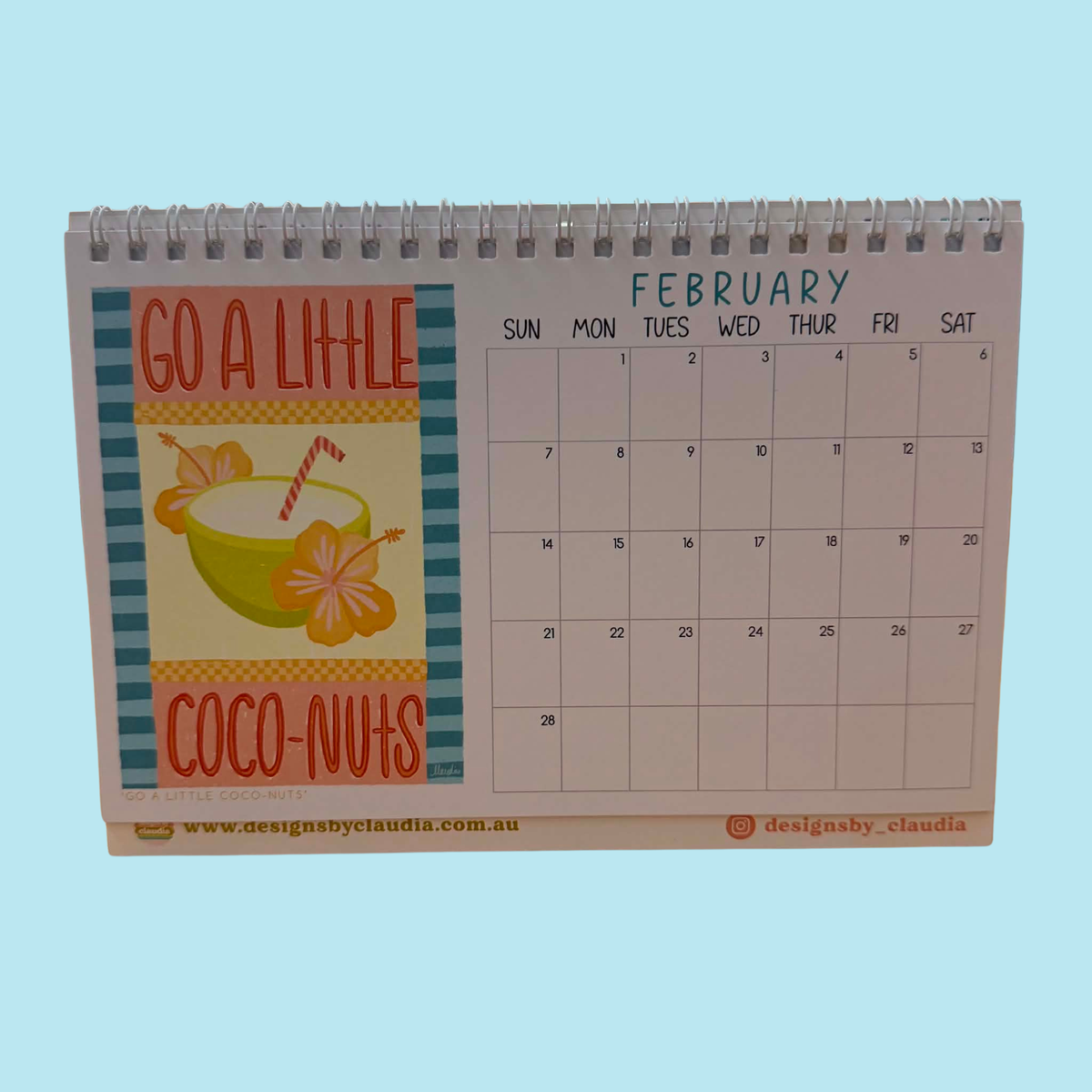 DESIGNS BY CLAUDIA - 2027 DESK CALENDAR A5