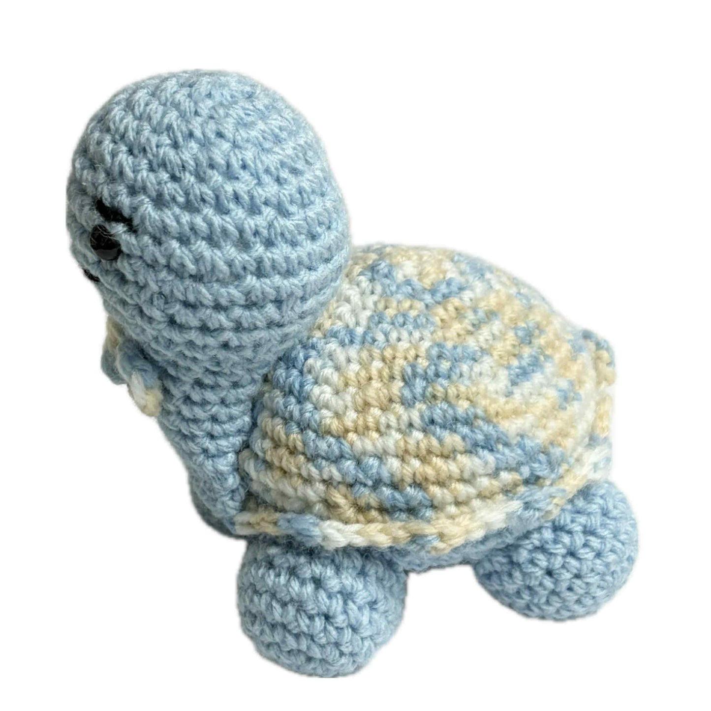BEAKNITS- CROCHETED BLUE TURTLE- MEDIUM