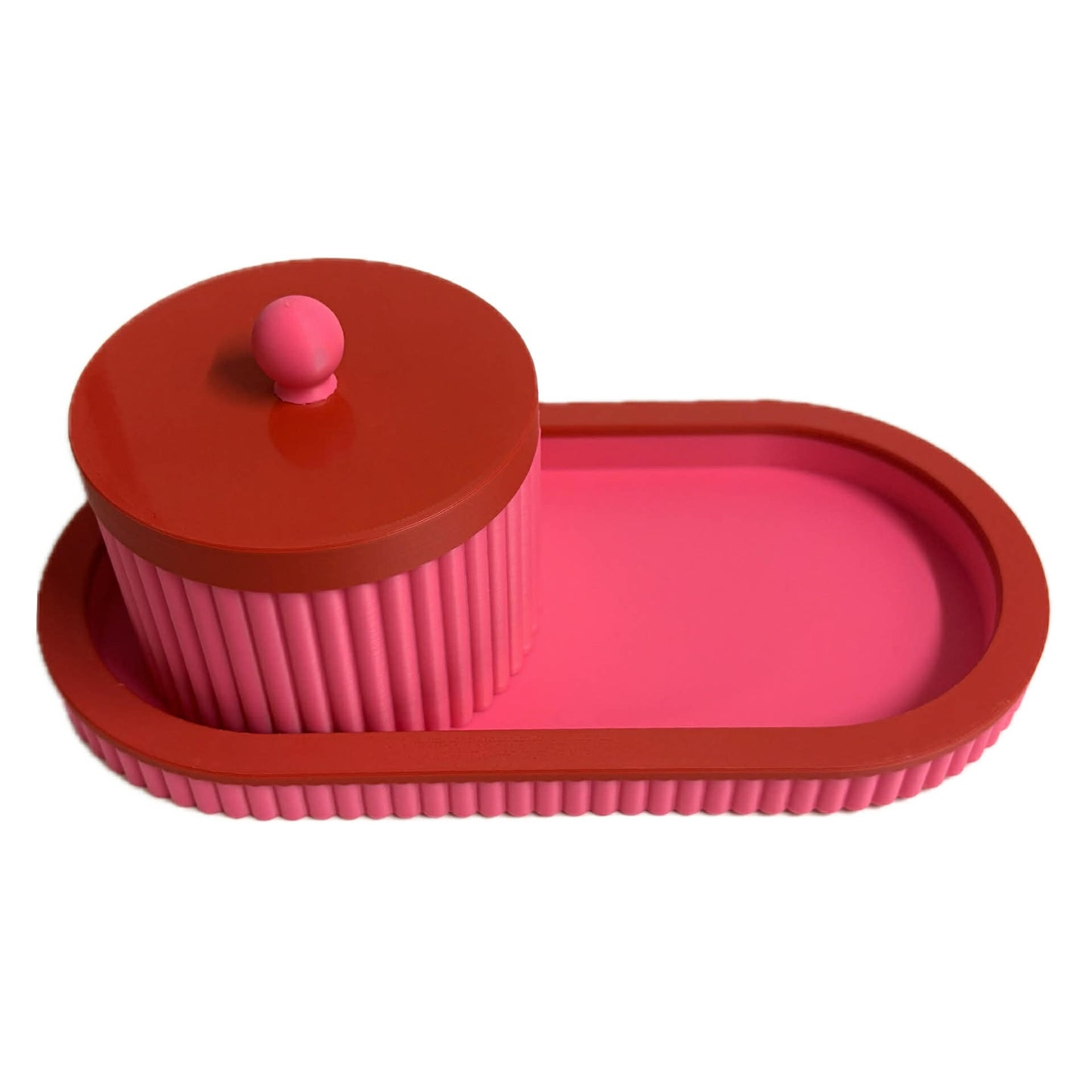 DWAYNSKI.3D - Royal Tray and Bowl Set - Pink and Red