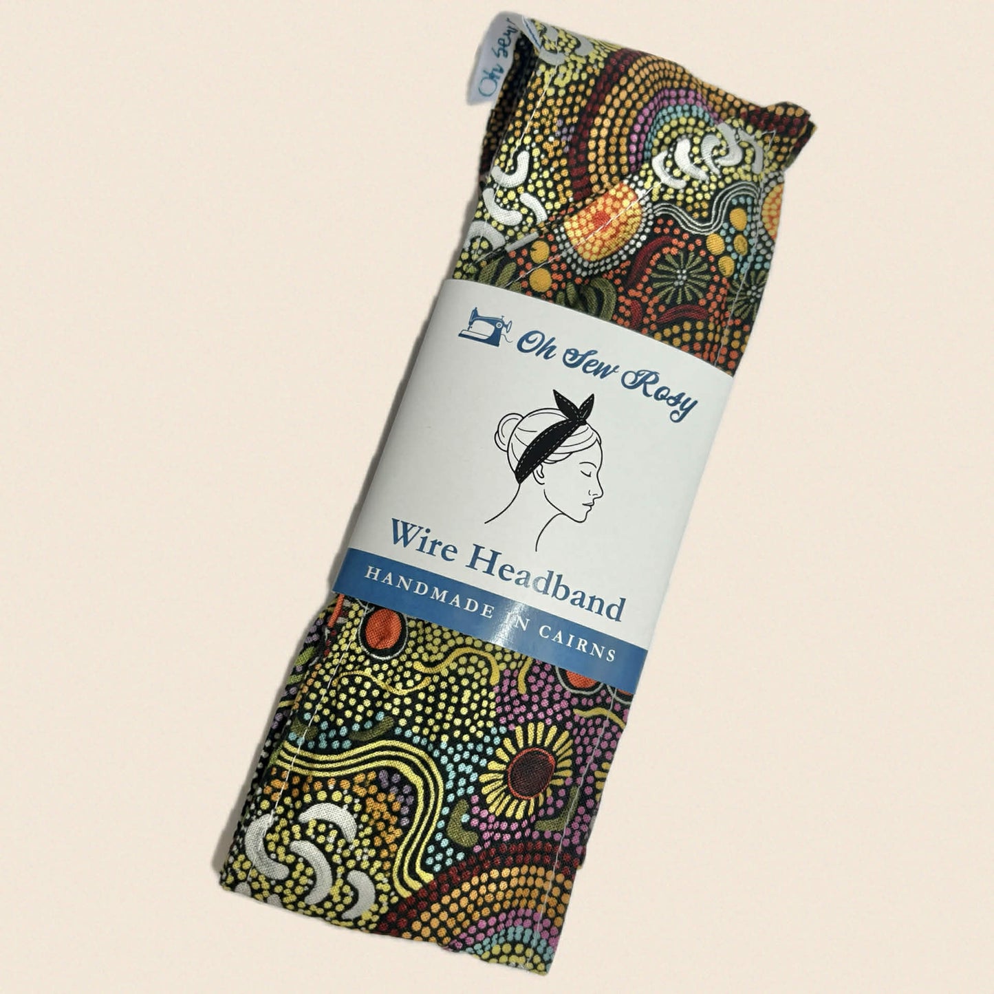 OH SEW ROSY: WIRE HEADBAND - Budgerigar Dreaming (Warlukurlangu Fabric)