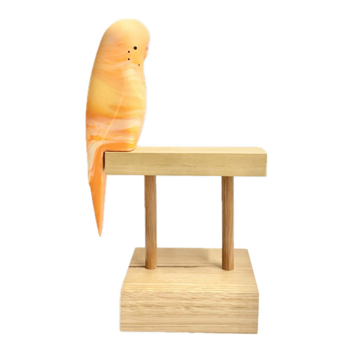 PETE CROMER - RESIN BUDGERIGAR #3- Just Peachy Swirl