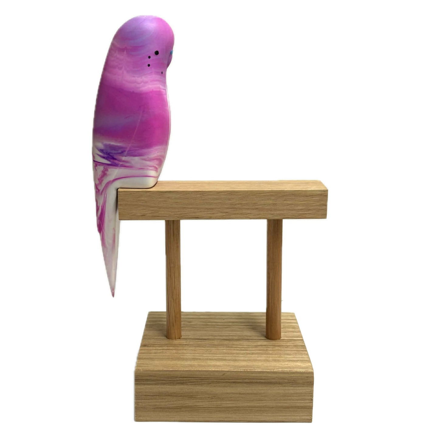 PETE CROMER - RESIN BUDGERIGAR #12 - Passionfruit Purple