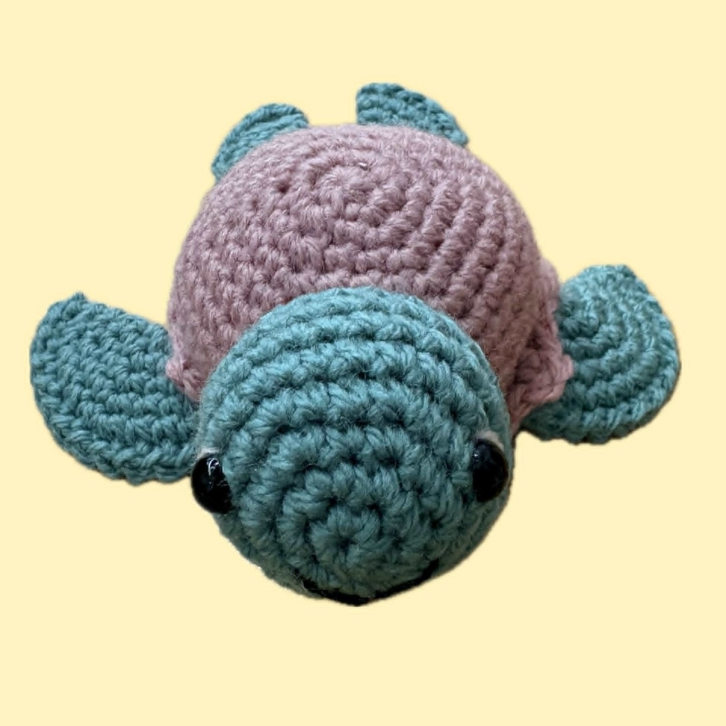 BEAKNITS-Crocheted Turtle - Blush Shell