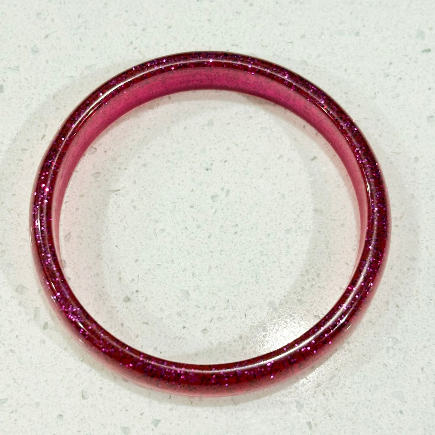 RAY BY DESIGN - Resin Bangle Pink Glitter Round
