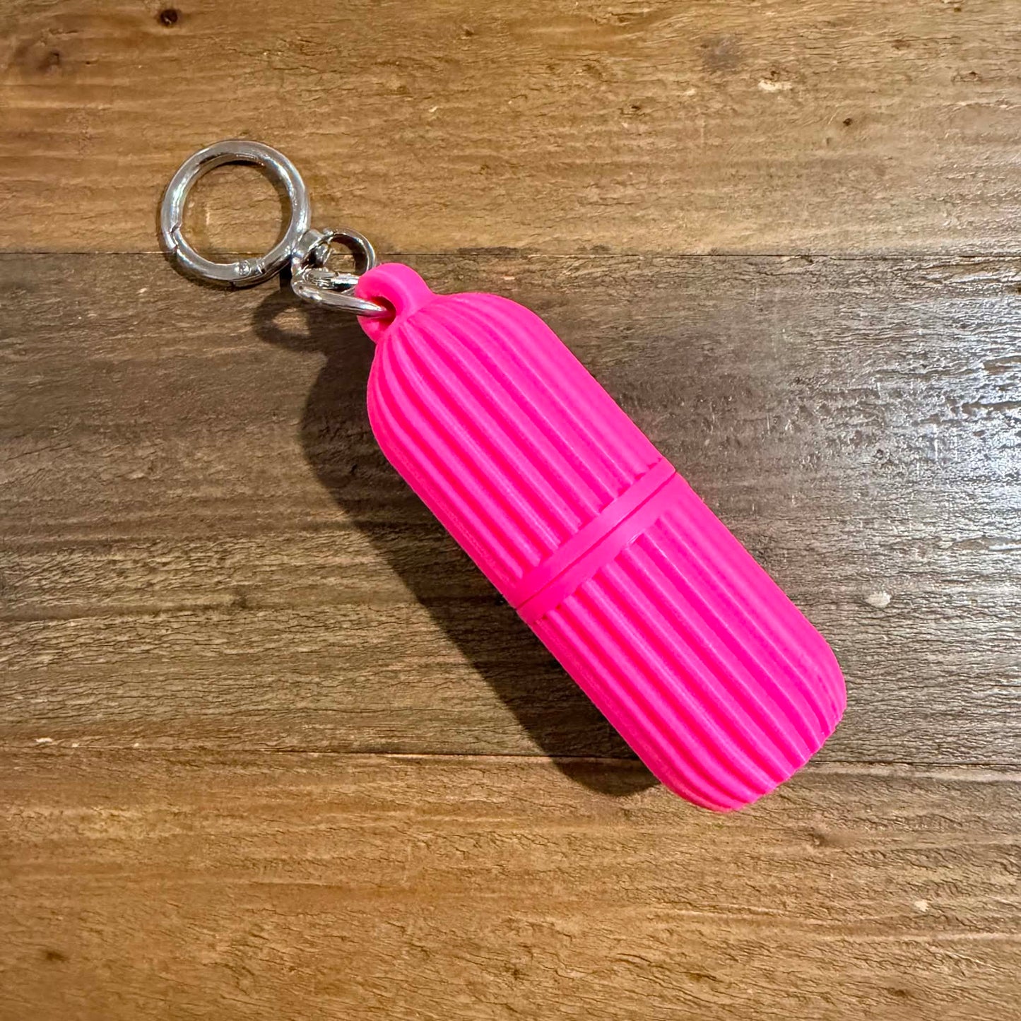 DWAYNSKI.3D - NEON PINK - LIPPIA Lip Balm/Lipstick Holder Keychain