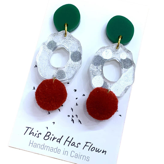 THIS BIRD HAS FLOWN- Funky Christmas Earrings- Rings #3