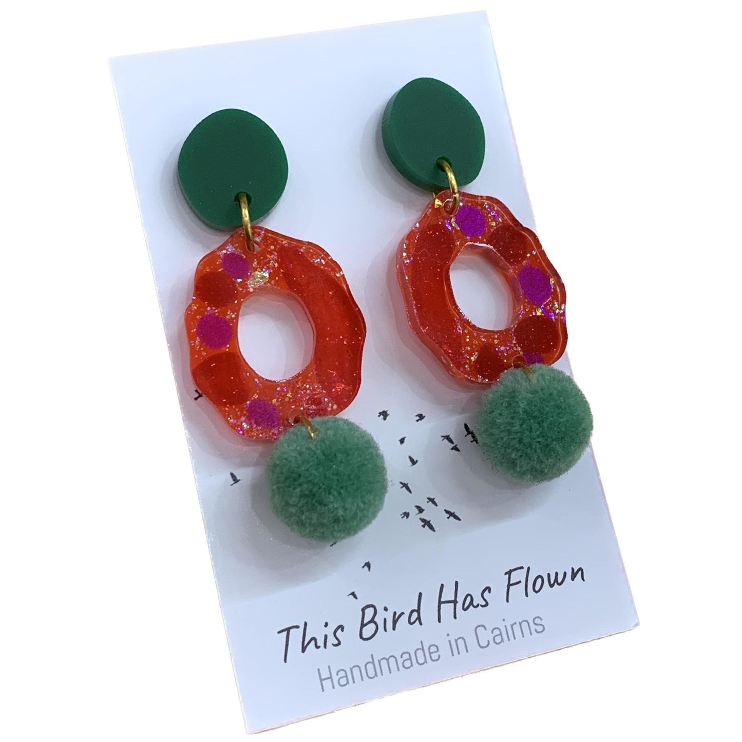 THIS BIRD HAS FLOWN- Funky Christmas Earrings- Rings #5