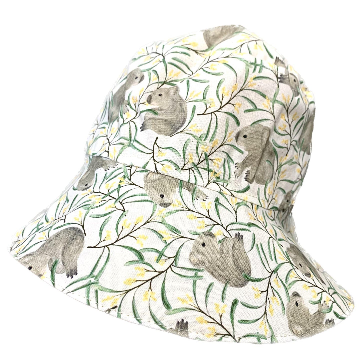 Teacups n Quilts - Koalas & Wattle Fabric Hat- Kids Size Small