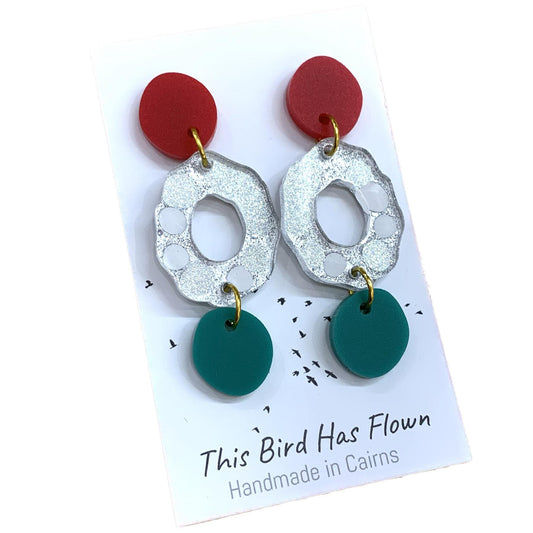 THIS BIRD HAS FLOWN- Funky Christmas Earrings- Rings #6