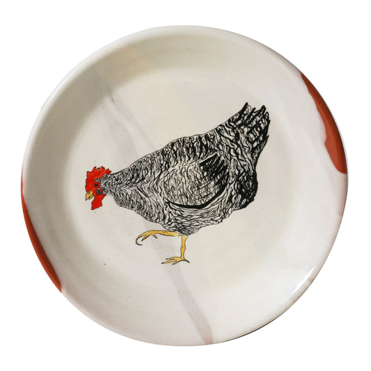ROBERT GORDON POTTERY - "Mabel" (Black Chicken) Plate - Emogen Clark Collaboration