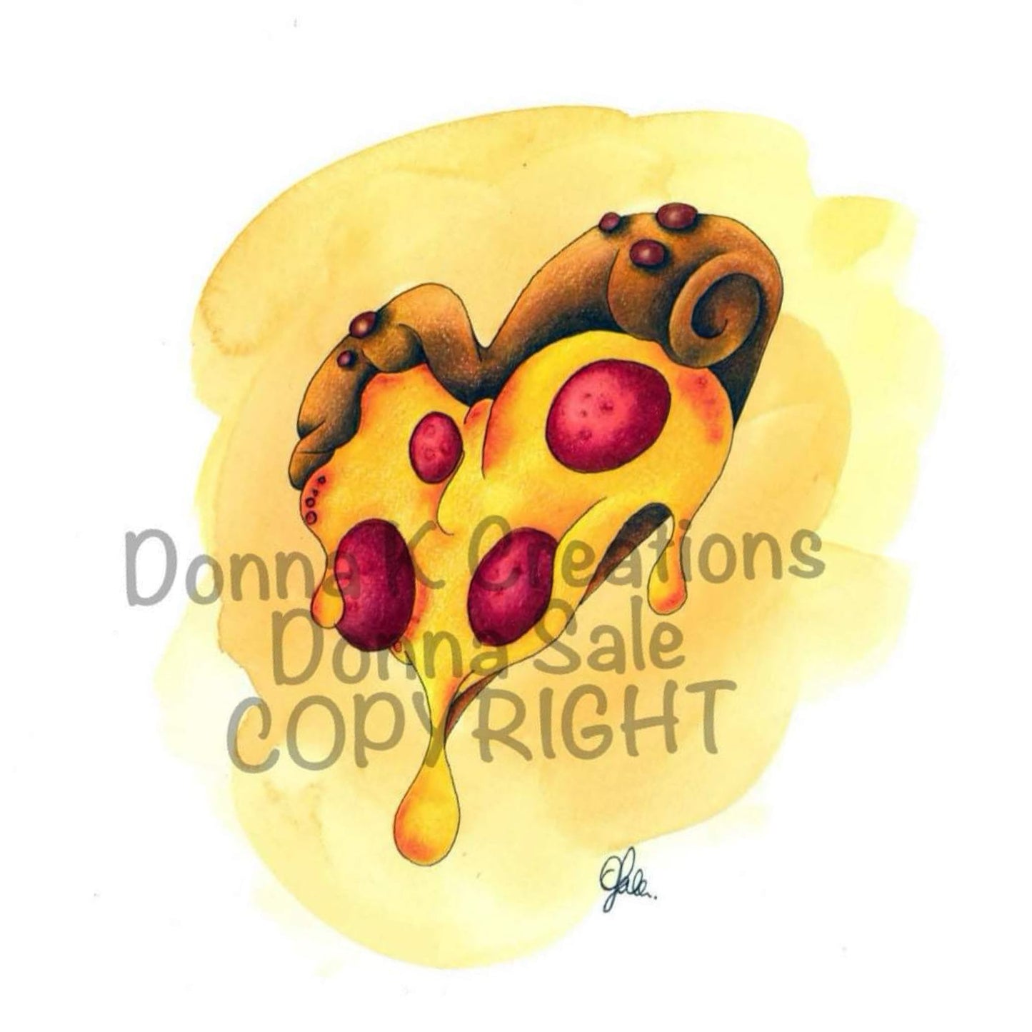 DONNA K CREATIONS- A4 ART PRINTS- Pizza Lover