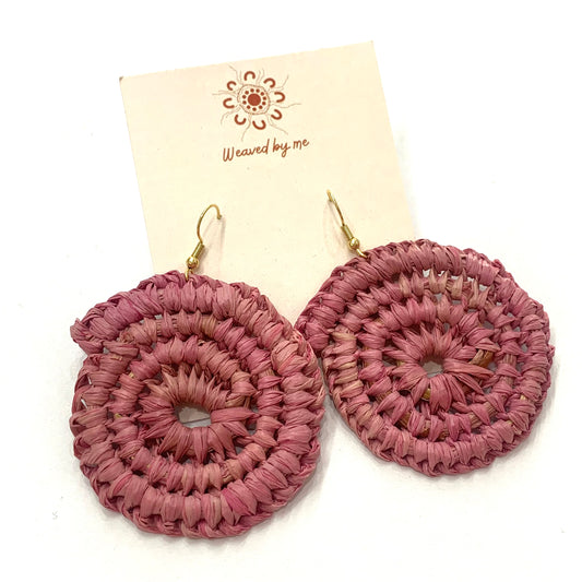 WEAVED BY ME - Indigenous Woven Earrings-Biggies - Rose