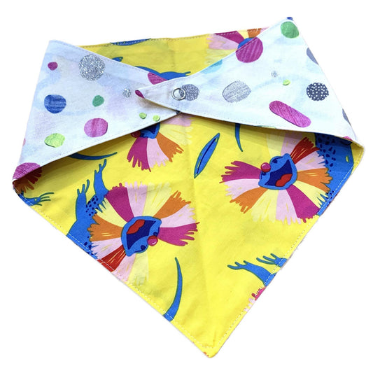 MAKIN' WHOOPEE - Small Pet Bandana- Frilled Necked Lizard & Splotches