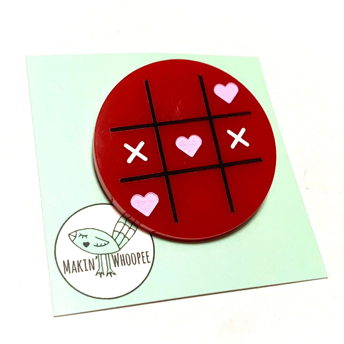 MAKIN' WHOOPEE - "Love Games" Hand Coloured Acrylic Brooch