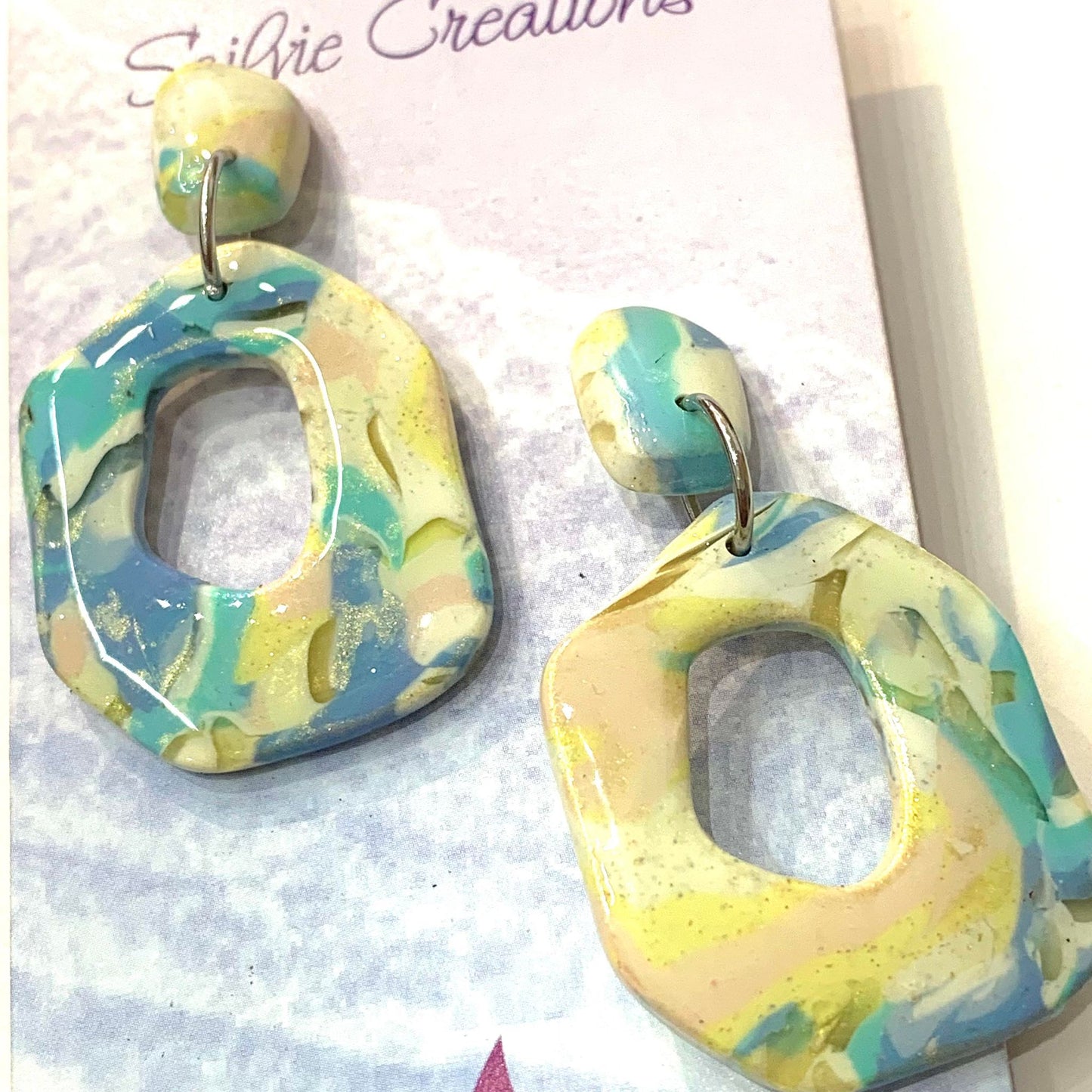 Sailvie Creations - Organic Beachy Stud Top Dangle Earrings