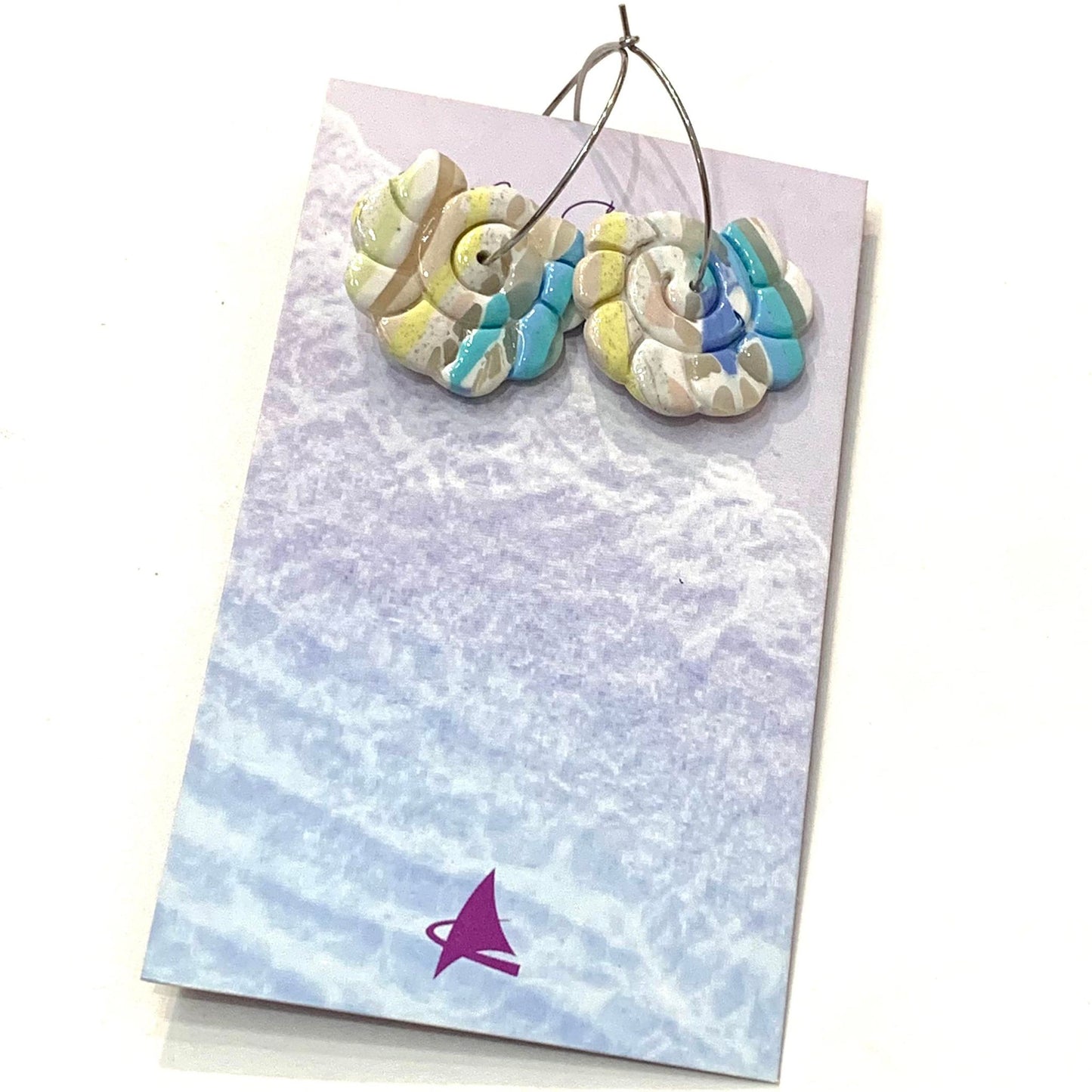 Sailvie Creations - Shell Beachy Hoop Dangle Earrings