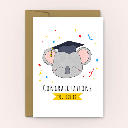 SWALLOW WIND ART - Koala Graduation, Kids, School, and University - Congratulations Card