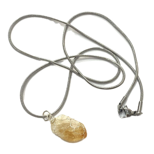 Cosmic Creations - Wrapped Crystal Necklace- Citrine