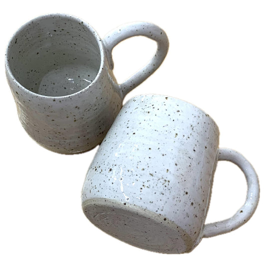 EARTH BY HAND- White Glazed Speckled Mugs