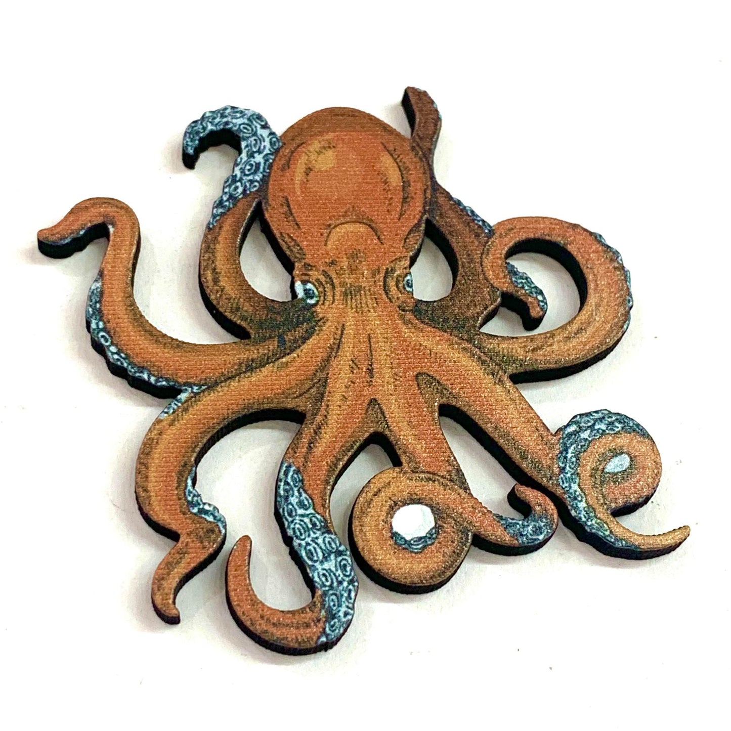 MAKIN' WHOOPEE BROOCH - Octopus - Printed Timber Brooch