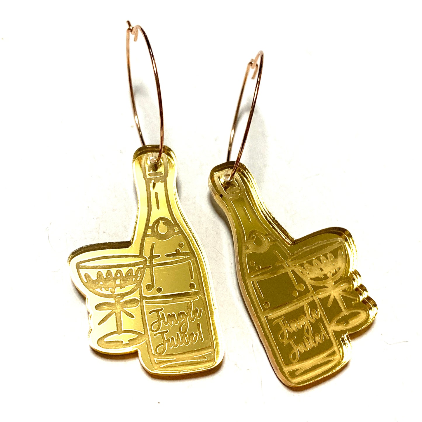 THIS BIRD HAS FLOWN - “JINGLE JUICE” CHRISTMAS HOOP DANGLES