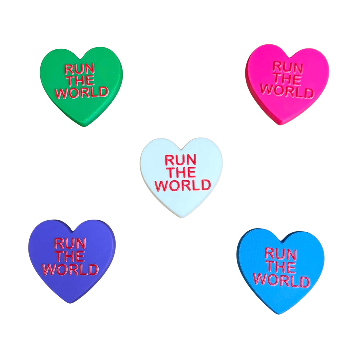 DWAYNSKI.3D - "RUN THE WORLD" - CONVERSATION HEART MAGNETS