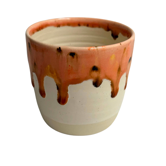 POTTERESS BY ALICIA - Latte Cup White Clay Pink and Brown