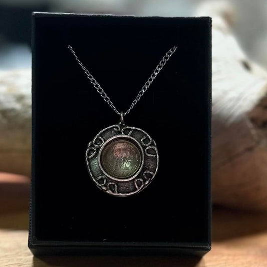 MOLLY MADE- "1964 Threepence" Reverse Domed Pendant Necklace
