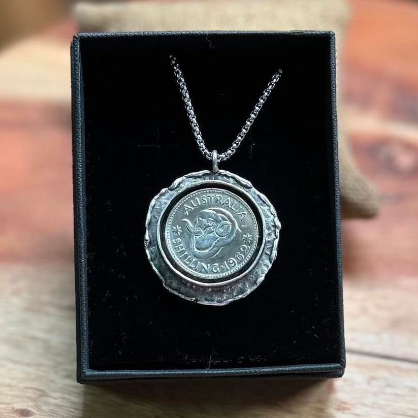 MOLLY MADE- "1962 Shilling" Long Pendant Necklace