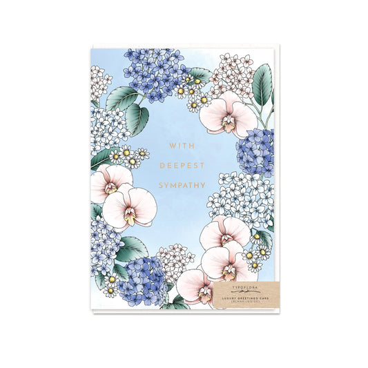 TYPOFLORA - "Orchids" Sympathy GREETING CARD