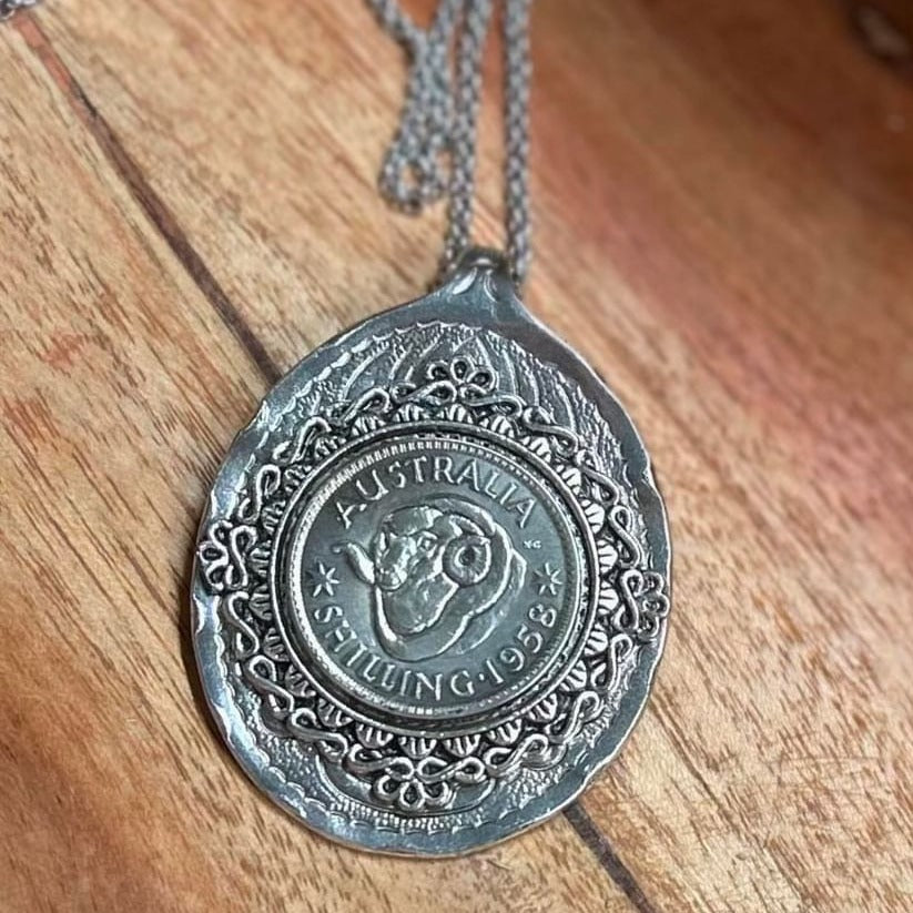 MOLLY MADE- "1958 Shilling" Long Spoon Pendant Necklace