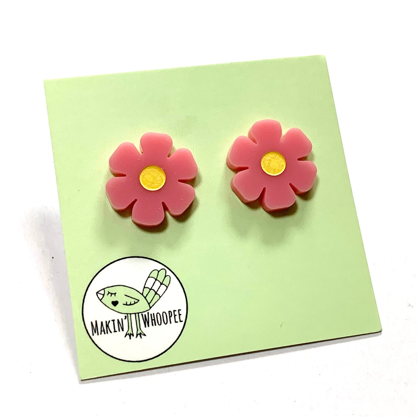 MAKIN' WHOOPEE - Cutie Bloom Studs- Pink & Yellow