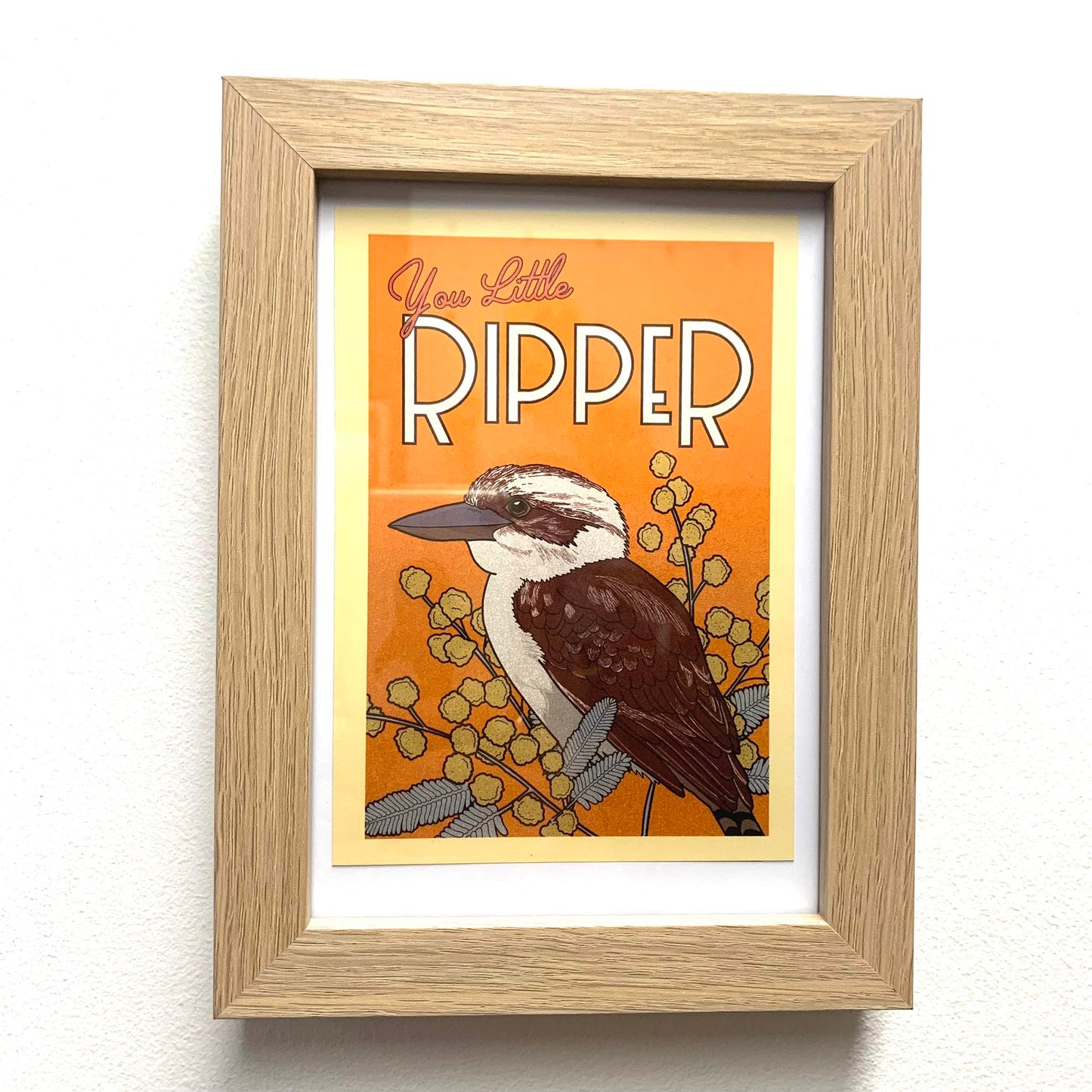 GREEN MINI CREATIVE - "YOU LITTLE RIPPER" Kookaburra Framed Image