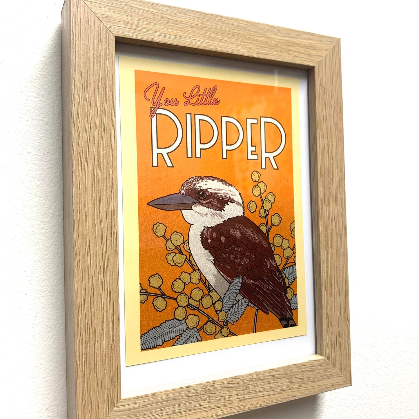 GREEN MINI CREATIVE - "YOU LITTLE RIPPER" Kookaburra Framed Image