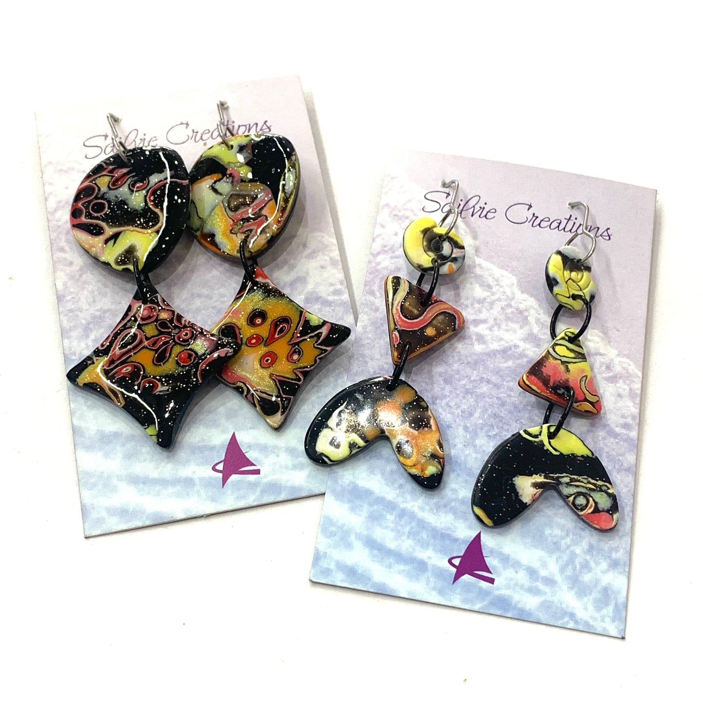 Sailvie Creations - Lava Triple Hook Dangle Earrings