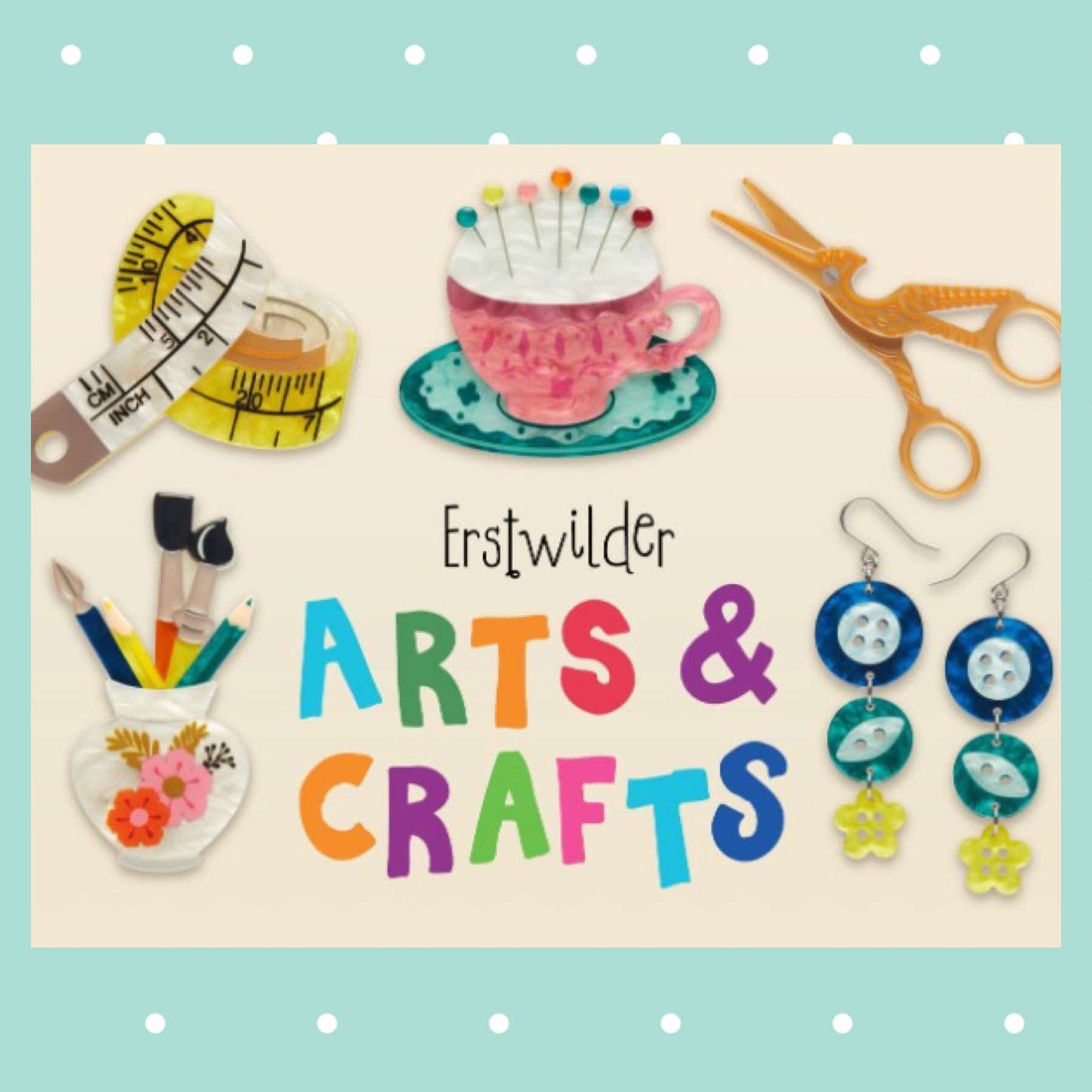 ERSTWILDER - "Cute As A Button" Brooch - ARTS & CRAFTS COLLECTION