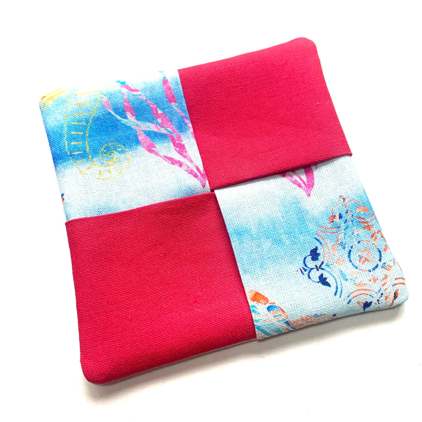 MUMMA WHOOPEE- SINGLE WINE GLASS SLIPPER/COASTERS- Seaworld & Fuschia