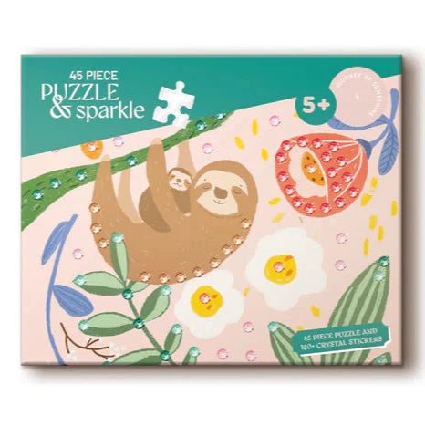 JOURNEY OF SOMETHING -45 PIECE KIDS PUZZLE WITH GEMS - SLOTH