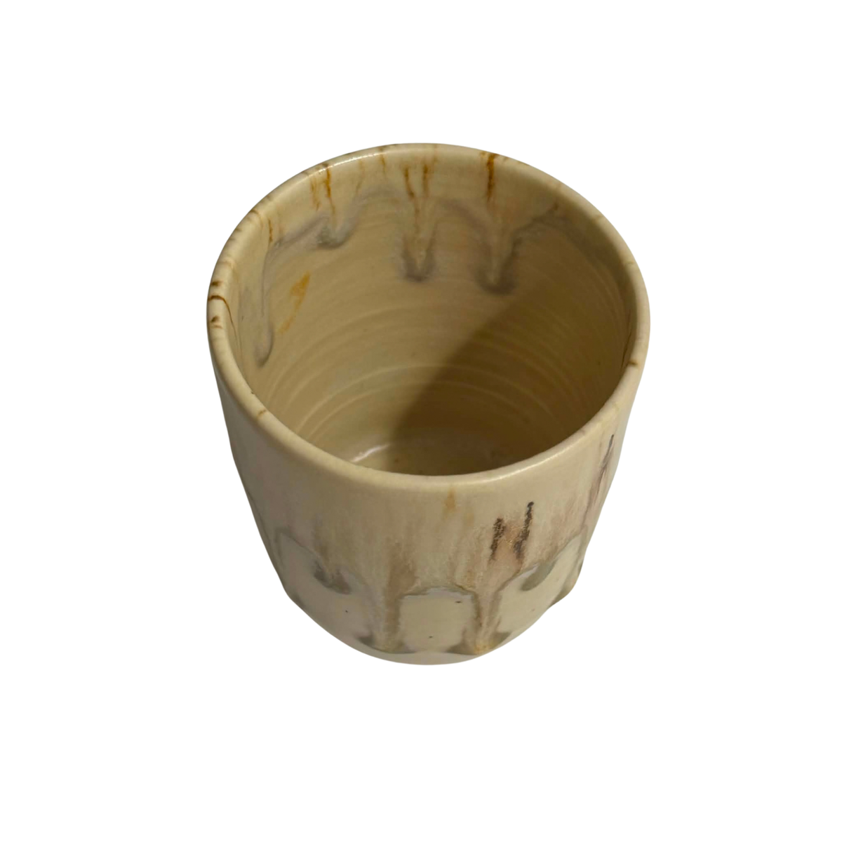 POTTERESS BY ALICIA - Latte Cup White Clay Brown Drizzle #1