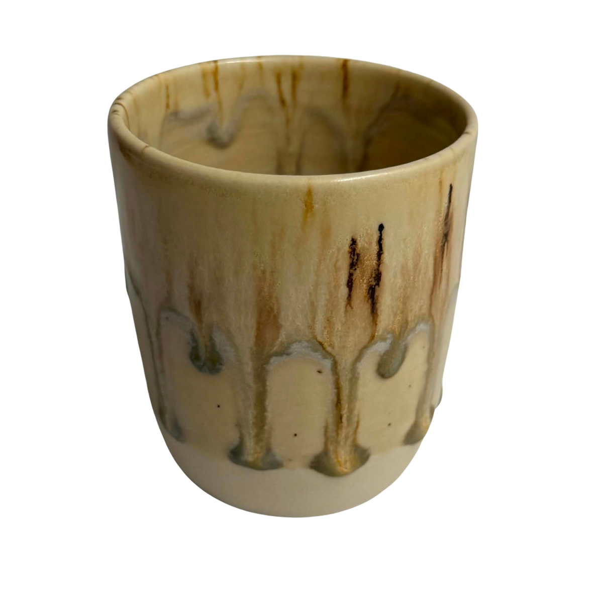 POTTERESS BY ALICIA - Latte Cup White Clay Brown Drizzle #1