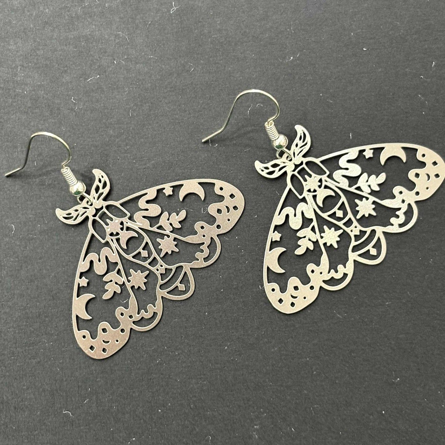 MAKIN' WHOOPEE - "Moonlit Moth" Stainless Steel Earrings